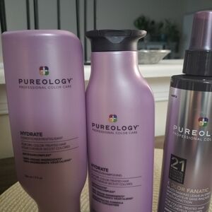 Pureology Hydrate Conditioner, Shampoo, Leave In Spray Set